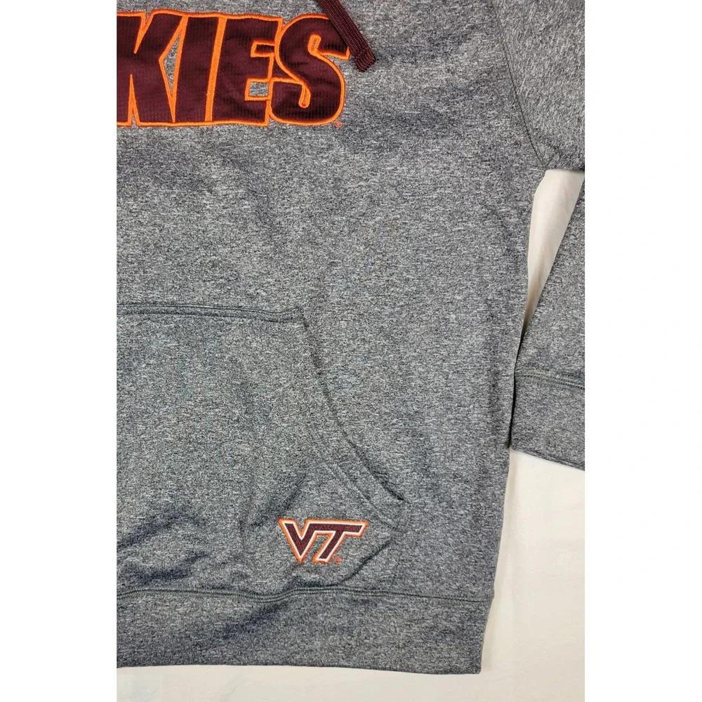 Knights Apparel Virginia Tech Hokies Hoodie Gray Heather VT Sweatshirt Mens L - Picture 5 of 8